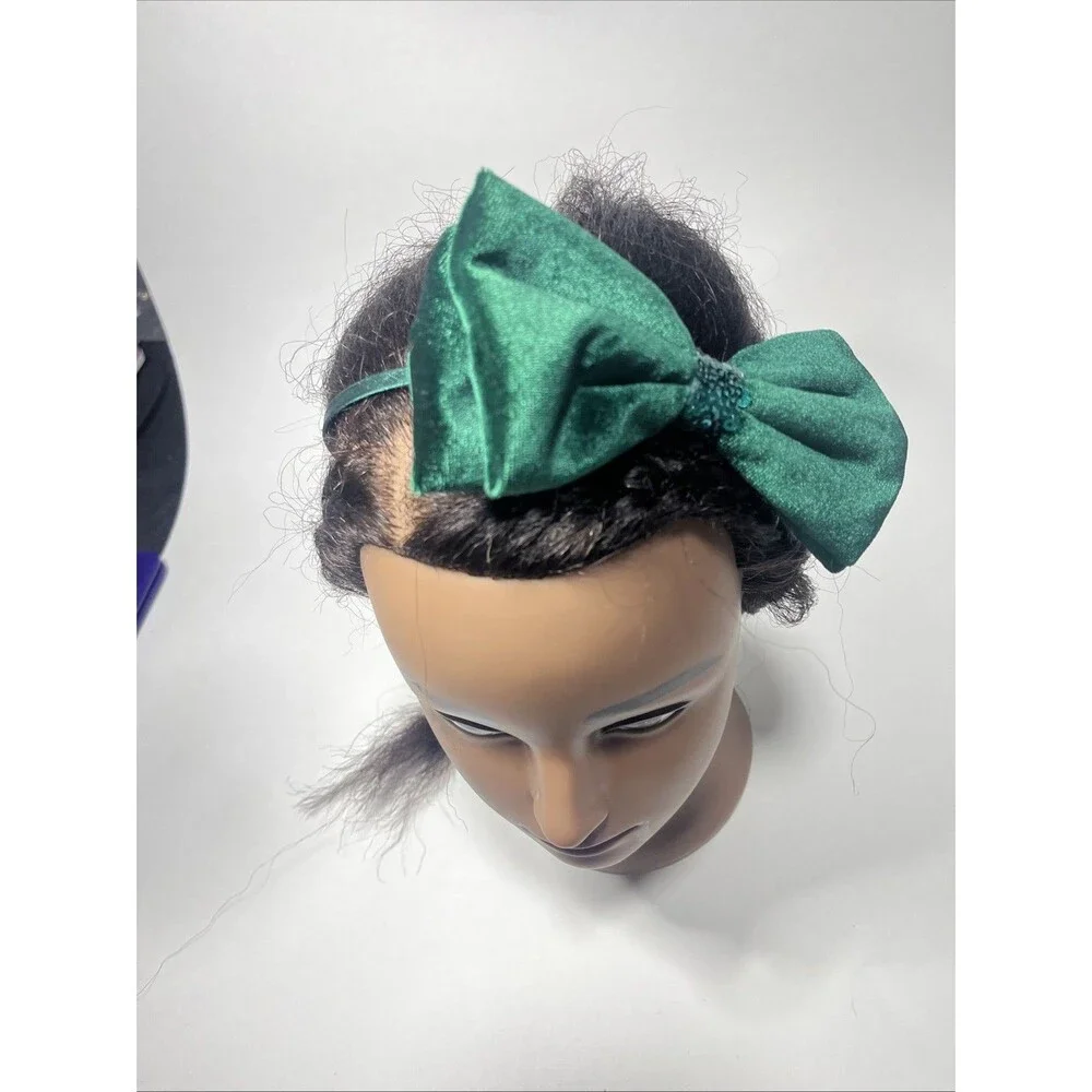 Dark Green Velvet Bow Headband Hair Band Feom Claire’s